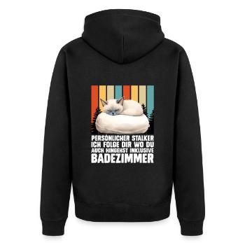 Chat siamois PERSONAL STALKER JE TE SUIS - Veste à capuche bio Premium Unisexe - noir - Dos - Nico (187cm)