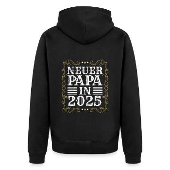 FUTURE DAD NEW DAD IN 2025 EXPECTANT - Unisex Premium Organic Zip Hoodie - black - Back - Nico (187cm)