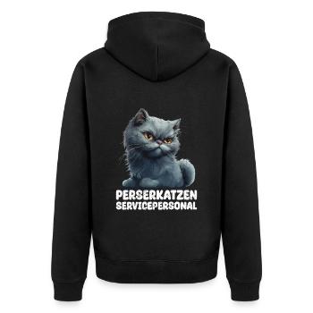 CHAT PERSAN SERVICE STAFF Drôle de chat persan - Veste à capuche bio Premium Unisexe - noir - Dos - Nico (187cm)
