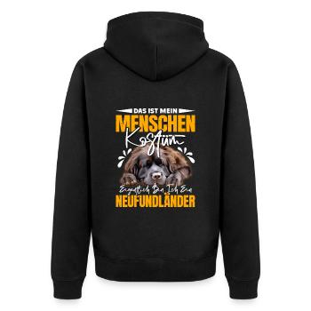 Newfie C’EST MON COSTUME HUMAIN JE SUIS UN - Veste à capuche bio Premium Unisexe - noir - Dos - Nico (187cm)