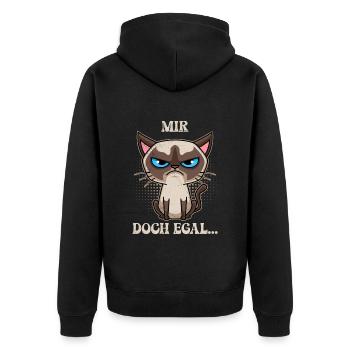 Chat siamois JE M’EN FICHE... Drôle de Siamois - Veste à capuche bio Premium Unisexe - noir - Dos - Nico (187cm)