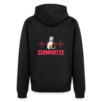 Siamese Cats SIAMESE Cat Owner Siamese Cat - Unisex Premium Organic Zip Hoodie - black - Back - Nico (187cm)