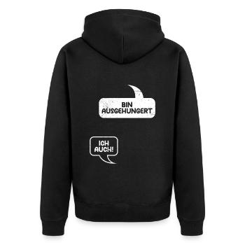 Pregnant I'M STARVING TOO! Fun - Unisex Premium Organic Zip Hoodie - black - Back - Nico (187cm)
