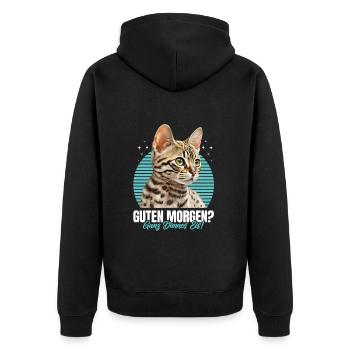Chats Bengal BONJOUR ? GLACE TRÈS MINCE - Veste à capuche bio Premium Unisexe - noir - Dos - Nico (187cm)