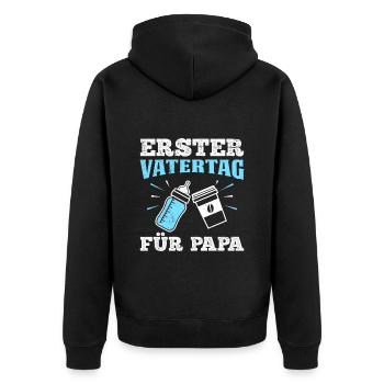 PREMIÈRE FÊTE DES PÈRES POUR PAPA Future papa - Veste à capuche bio Premium Unisexe - noir - Dos - Nico (187cm)