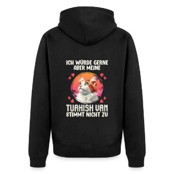 Maman chat AIMERAIT MAIS MA CAMIONNETTE TURQUE - Veste à capuche bio Premium Unisexe - noir - Dos - Nico (187cm)