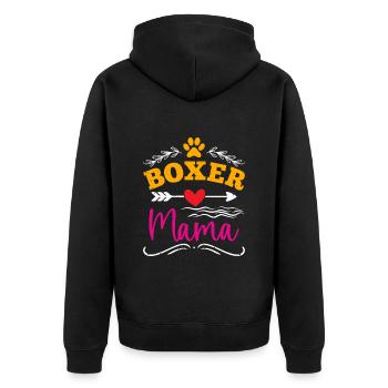 BOXER MOM DOG MOM German Boxer Owner - Unisex Premium Organic Zip Hoodie - black - Back - Nico (187cm)