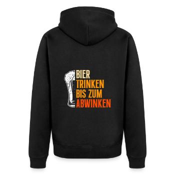 Drink beer until you drop Bavaria Beer Tent - Unisex Premium Organic Zip Hoodie - black - Back - Nico (187cm)