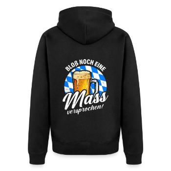 Bloß noch eine Maß Bier Bayern - Unisex Premium Bio Zip Hoodie - Schwarz - Hinten - Nico (187cm)