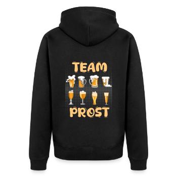 Beer Team Cheers Beer Friends Beer Drinkers Bavaria - Unisex Premium Organic Zip Hoodie - black - Back - Nico (187cm)