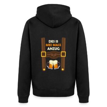 Des is mei Mass Suit Beer Drinker Beer Saying - Unisex Premium Organic Zip Hoodie - black - Back - Nico (187cm)