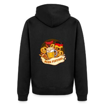 München Volksfest BEER FESTIVAL Lustiges - Unisex Premium Bio Zip Hoodie - Schwarz - Hinten - Nico (187cm)