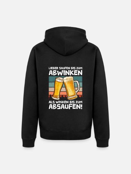 Lustiger Biertrinker Spruch Bier - Unisex Premium Bio Zip Hoodie - Schwarz