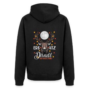 REMPLAÇANT DIRNDL, LA VOLONTÉ COMPTE Drôle Munich - Veste à capuche bio Premium Unisexe - noir - Dos - Nico (187cm)