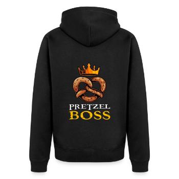 Pretzel Brezel König Bayrisches Brezel - Unisex Premium Bio Zip Hoodie - Schwarz - Hinten - Nico (187cm)