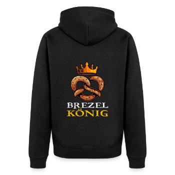 Pretzel Brezel König Bayrisches Brezel - Unisex Premium Bio Zip Hoodie - Schwarz - Hinten - Nico (187cm)
