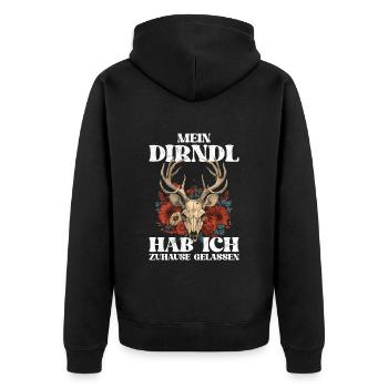 I left my dirndl at home in the closet - Unisex Premium Organic Zip Hoodie - black - Back - Nico (187cm)