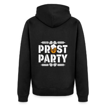 Prost Party - Unisex Premium Bio Zip Hoodie - Schwarz - Hinten - Nico (187cm)