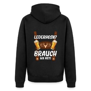 Aujourd’hui sans lederhosen Costume de remplacement hommes - Veste à capuche bio Premium Unisexe - noir - Dos - Nico (187cm)