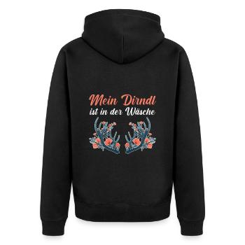 Aujourd’hui sans Dirndl Remplacement Dirndl Femmes - Veste à capuche bio Premium Unisexe - noir - Dos - Nico (187cm)