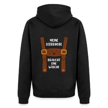 Mon Lederhosen est dans le remplacement de la lessive Costume traditionnel - Veste à capuche bio Premium Unisexe - noir - Dos - Nico (187cm)