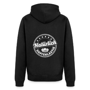 Tente à bière naturellement houblonnée drôle - Veste à capuche bio Premium Unisexe - noir - Dos - Nico (187cm)