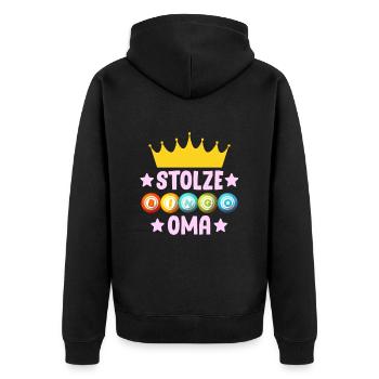 Bingo Player PROUD BINGO GRANNY Funny Bingo - Unisex Premium Organic Zip Hoodie - black - Back - Nico (187cm)