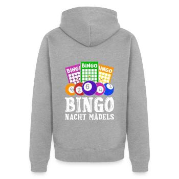 Bingo Lovers BINGO NIGHT GIRLS Funny - Unisex Premium Organic Zip Hoodie - heather grey - Back - Nico (187cm)