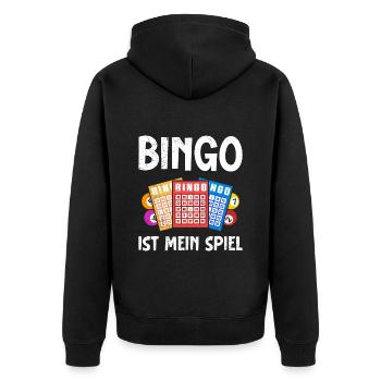 BINGO IS MY GAME Bingo Player Bingo Lovers - Unisex Premium Organic Zip Hoodie - black - Back - Nico (187cm)