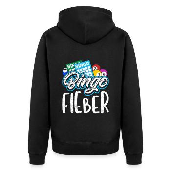 BINGO PALS Bingo Players Fun Bingo - Unisex Premium Organic Zip Hoodie - black - Back - Nico (187cm)