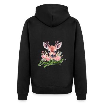 ERSATZDIRNDL Münchner Volksfest Dirndl Damen - Unisex Premium Organic Zip Hoodie - black - Back - Nico (187cm)