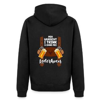 Je bois de la bière Bayern même sans lederhosen - Veste à capuche bio Premium Unisexe - noir - Dos - Nico (187cm)