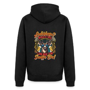 LEATHER TROUSERS? I DON'T NEED TO DRINK THERE - Unisex Premium Organic Zip Hoodie - black - Back - Nico (187cm)
