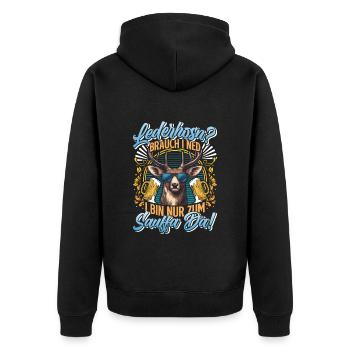 LEATHER TROUSERS? I DON'T NEED TO DRINK THERE - Unisex Premium Organic Zip Hoodie - black - Back - Nico (187cm)