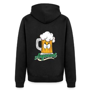 Munich Folk Festival AUGENMAẞ Funny Beer Tent - Unisex Premium Organic Zip Hoodie - black - Back - Nico (187cm)