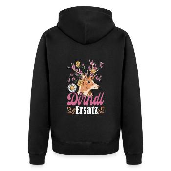 DIRNDL ERSATZ Chemise Traditionnelle Femme Munich - Veste à capuche bio Premium Unisexe - noir - Dos - Nico (187cm)