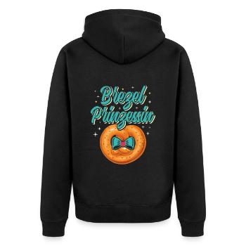 BREZEL PRINCESS Munich Folk Festival Women - Unisex Premium Organic Zip Hoodie - black - Back - Nico (187cm)