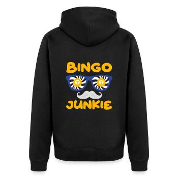 Bingo Player BINGO JUNKIE Binge Lover - Unisex Premium Organic Zip Hoodie - black - Back - Nico (187cm)