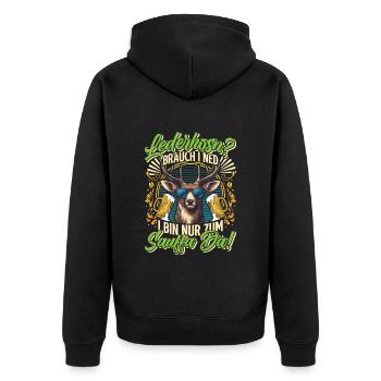 LEATHER TROUSERS? I DON'T NEED TO DRINK THERE - Unisex Premium Organic Zip Hoodie - black - Back - Nico (187cm)