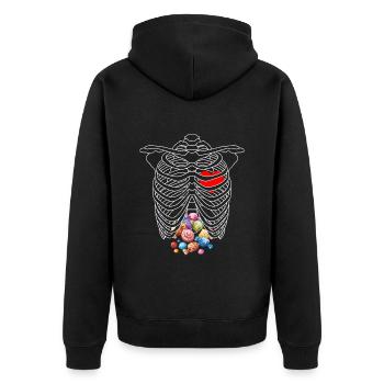 Costume d’Halloween Enfants Squelette Doux Halloween - Veste à capuche bio Premium Unisexe - noir - Dos - Nico (187cm)
