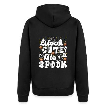 Halloween Party Kinder TOO CUTE TO SPOOK Lustig - Unisex Premium Bio Zip Hoodie - Schwarz - Hinten - Nico (187cm)