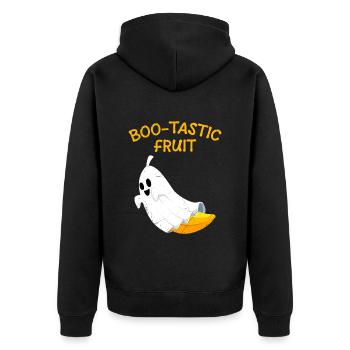 Halloween Party BOO-TASTIC FRUIT Funny Bananas - Unisex Premium Organic Zip Hoodie - black - Back - Nico (187cm)