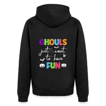 LES GOULES DE LA FÊTE D’HALLOWEEN VEULENT JUSTE S’AMUSER - Veste à capuche bio Premium Unisexe - noir - Dos - Nico (187cm)