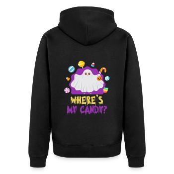 Costume d’Halloween OÙ SONT MES BONBONS ? Amusement - Veste à capuche bio Premium Unisexe - noir - Dos - Nico (187cm)