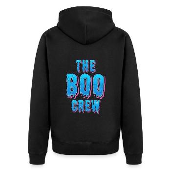 Halloween Costume Kids THE BOO CREW Fun - Unisex Premium Organic Zip Hoodie - black - Back - Nico (187cm)