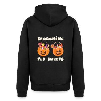 Fête d’Halloween À LA RECHERCHE DE BONBONS Halloween - Veste à capuche bio Premium Unisexe - noir - Dos - Nico (187cm)