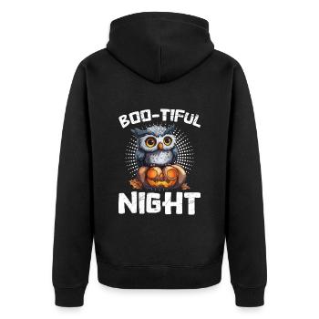 Halloween Costume Kids BOO-TIFUL NIGHT CREEPY - Unisex Premium Organic Zip Hoodie - black - Back - Nico (187cm)