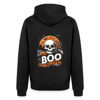 Halloween Costume BOO HALLOWEEN Spooky - Veste à capuche bio Premium Unisexe - noir - Dos - Nico (187cm)