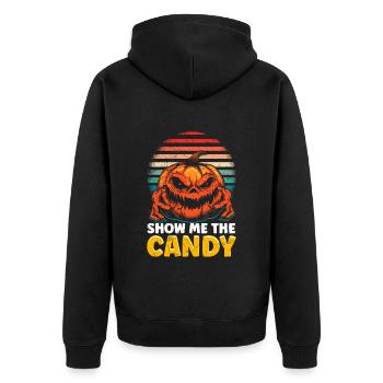 Costume d’Halloween Enfants MONTRE-MOI LES BONBONS Horreur - Veste à capuche bio Premium Unisexe - noir - Dos - Nico (187cm)