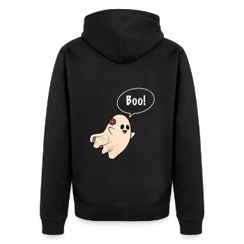 Costume d’Halloween Enfants BOO ! Drôle de fantôme - Veste à capuche bio Premium Unisexe - noir - Dos - Nico (187cm)